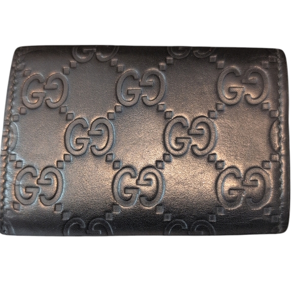 Gucci Black Leather Wallet Key Pocket Purse Preloved Few Key Rings Missing - Picture 2 of 11